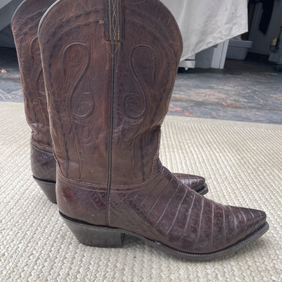 Mens Lucchese Caiman Belly Boots Sz 12 - Picture 3 of 5